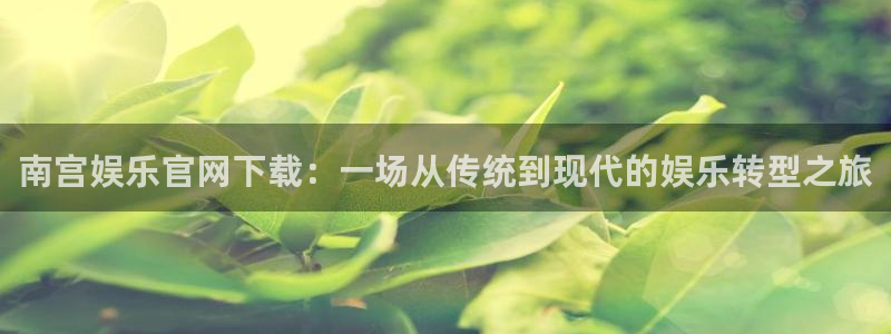 开心彩体育凯捷平台主管：南宫娱乐官网下载：一场从传统到现代的娱乐转型之旅